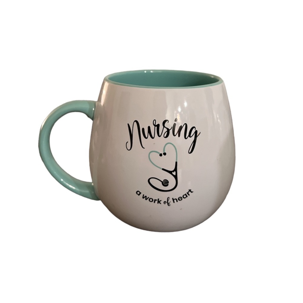Nurse Mug ☕️ - “Nursing- a work of heart” with Stethoscope Design 🩺